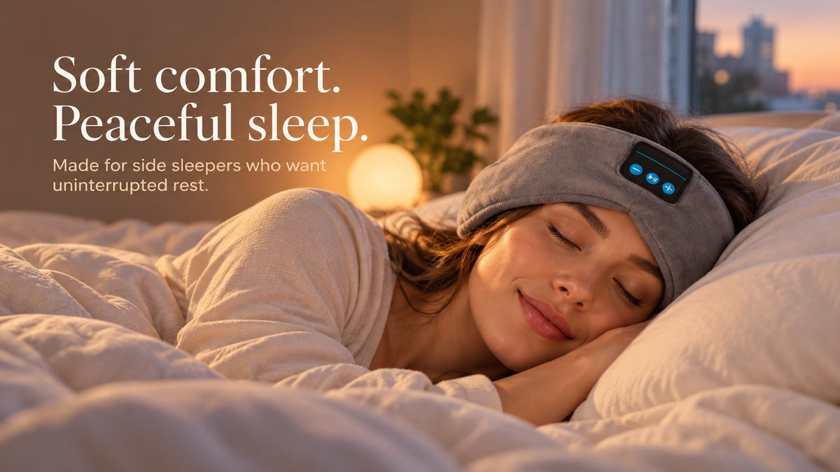 Woman sleeping peacefully on her side wearing Lullune