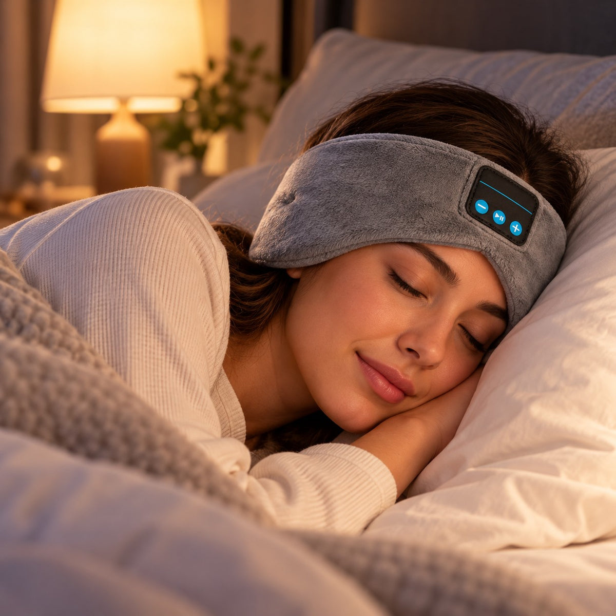 Woman sleeping on her side wearing Lullune